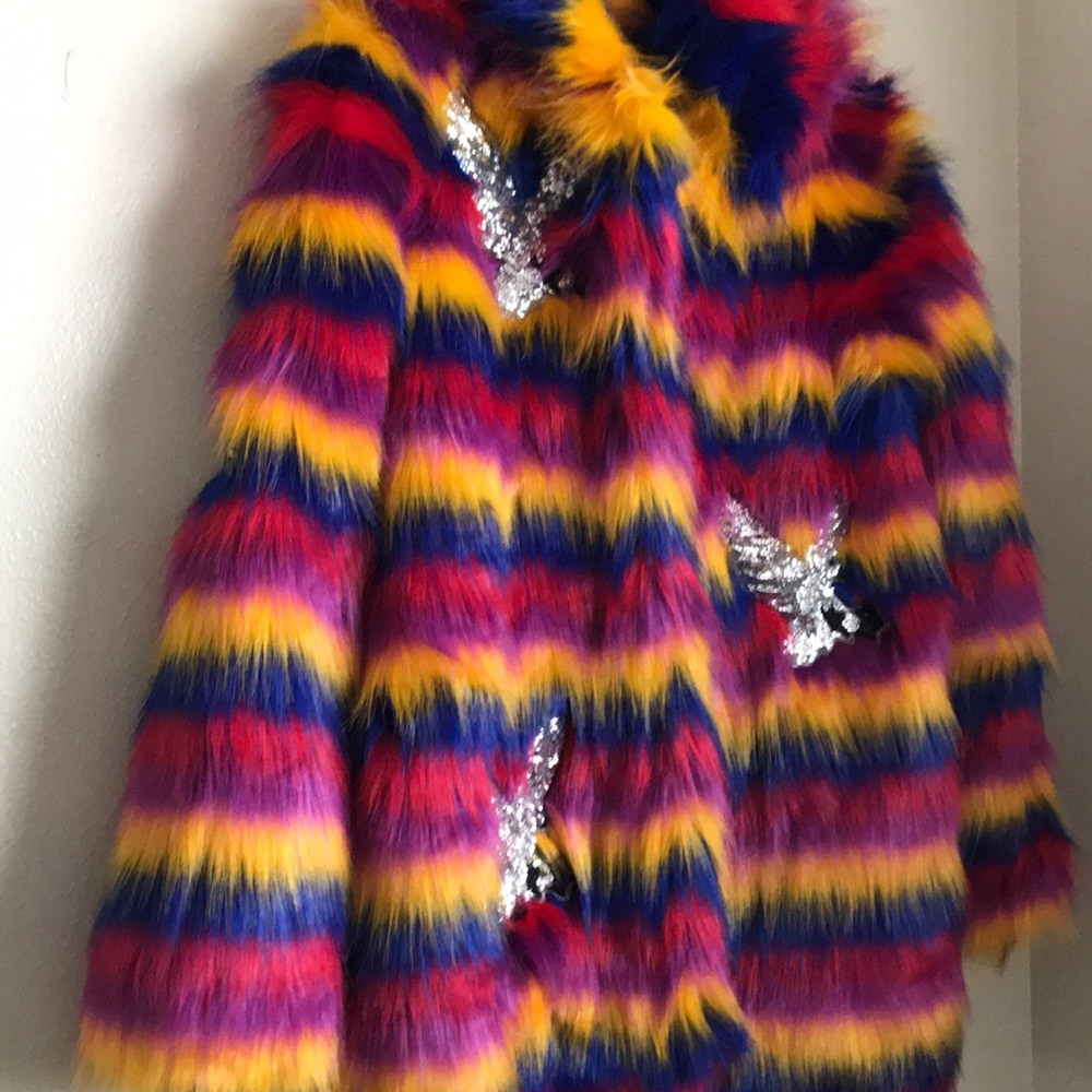 Nasty Gal Rare Bird Faux Fur Coat - Picture 6 of 8